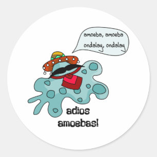 Adios Amoebas Runder Aufkleber