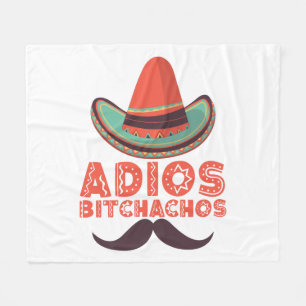 Adios Bitchachos Sombrero Retro Cinco De Mayo Fleecedecke