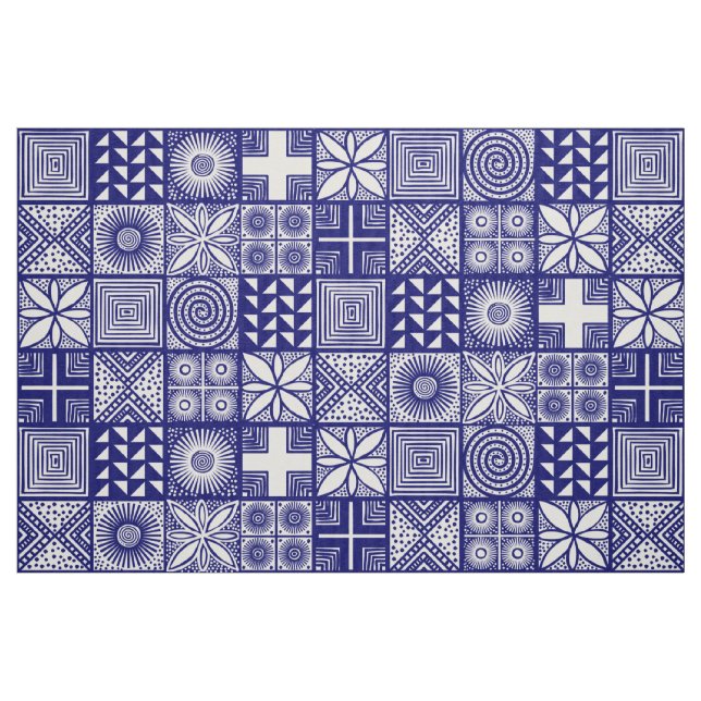 Adire Muster - tief Blau und Weiß Stoff (Fat Quarter (45,7 x 55,9 cm))
