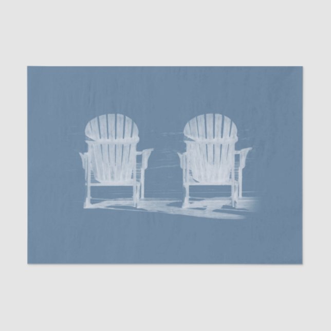 Adirondack Beach Chairs Light Blue White Rustica Seidenpapier (Vorderseite)