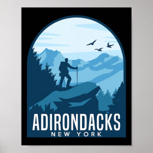 Adirondack-Bergsteigen-Wanderung-Bergsteiger-Anzei Poster