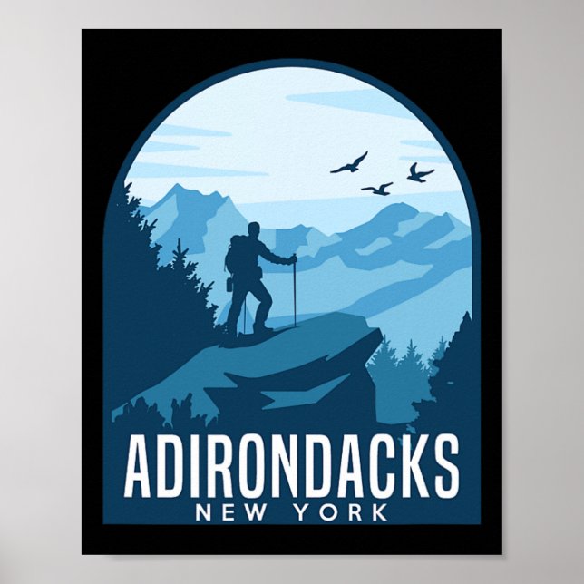 Adirondack-Bergsteigen-Wanderung-Bergsteiger-Anzei Poster (Vorne)