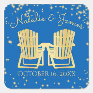 Adirondack Chairs Beach Starry Sky Quadratischer Aufkleber