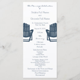 Adirondack Chairs Blue Beach Wedding Program Programm