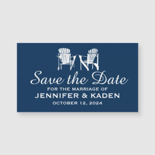 Adirondack Chairs Navy Blue Save The Date Magnetkarte
