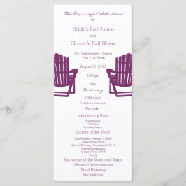Adirondack Chairs Plum Beach Wedding Program Programm