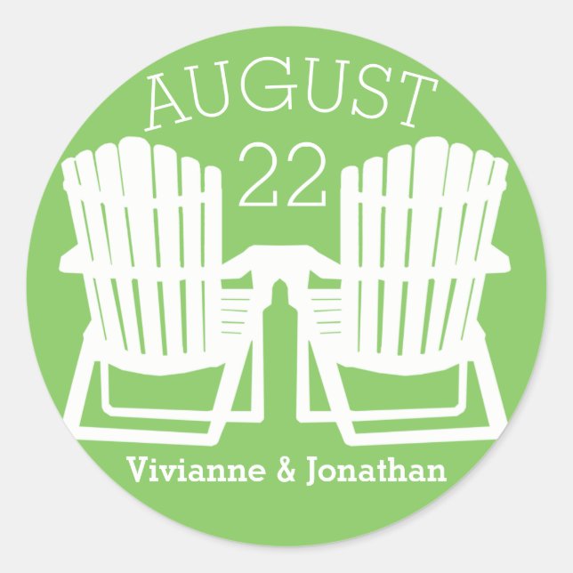 Adirondack Chairs Runder Aufkleber (Vorderseite)