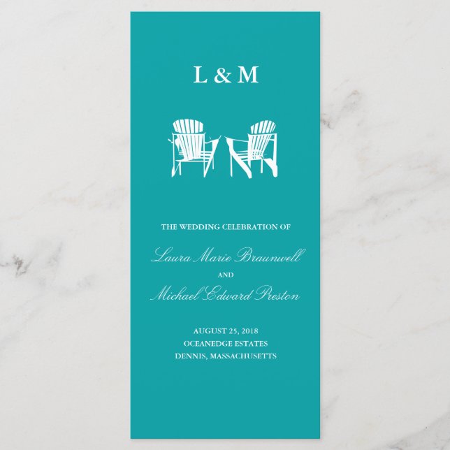 Adirondack Chairs | Zeremonie Programm (Vorderseite)