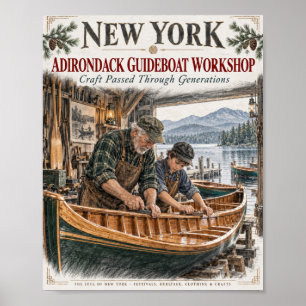 Adirondack-Führerboot-Workshop-Plakat Poster