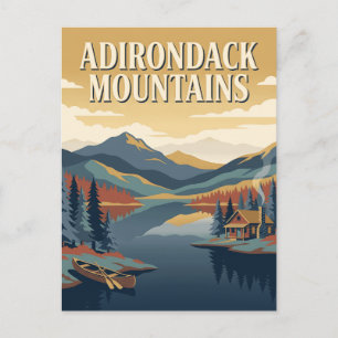 Adirondack-Gebirge New York Retro-Reiseposter Postkarte