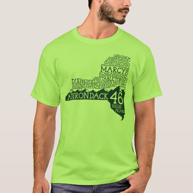 Adirondack High Peaks T - Shirt (grünes Logo) (Vorderseite)