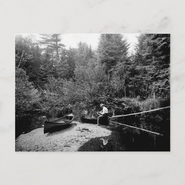 Adirondack Kanufischerei Postkarte (Vorderseite)