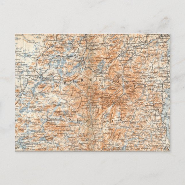 Adirondack Karte Postkarte (Vorderseite)