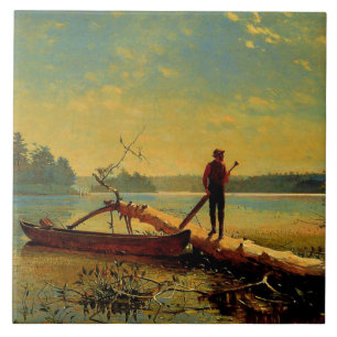 Adirondack Lake, Gemälde von Winslow Homer, Fliese