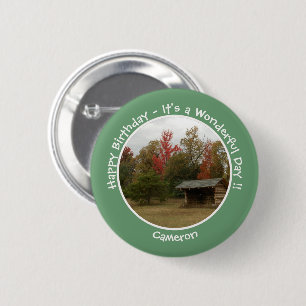 Adirondack Lean to im Herbst Artikel der Geburtsta Button