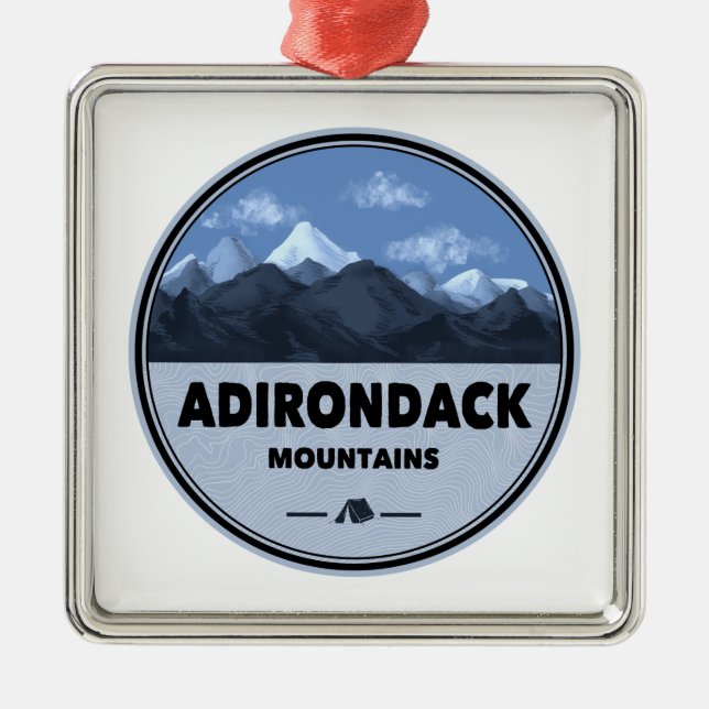 Adirondack Mountains New York Camping Ornament Aus Metall (Vorne)