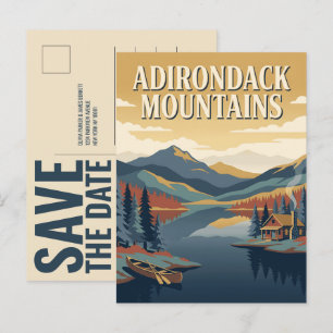 Adirondack Mountains Save-the-Date-Hochzeit Postkarte