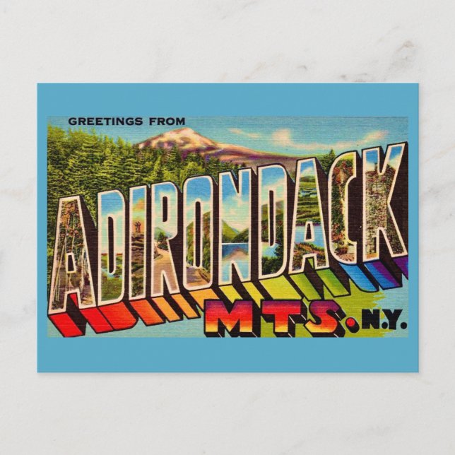 Adirondack Mountains Vintage Postcard Postkarte (Vorderseite)