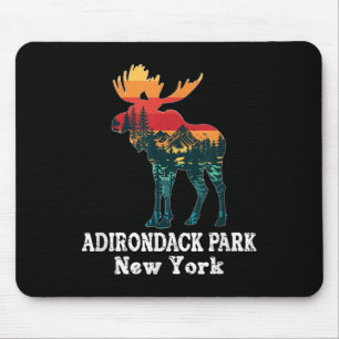Adirondack Park Elch-Silhouette Wandern New York Mousepad
