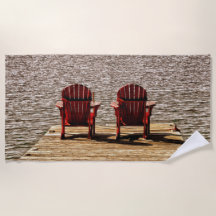 Adirondack Red Beach Chairs Hütte Land