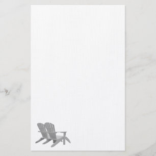 Adirondack sitzt Leinenpapier vor Briefpapier