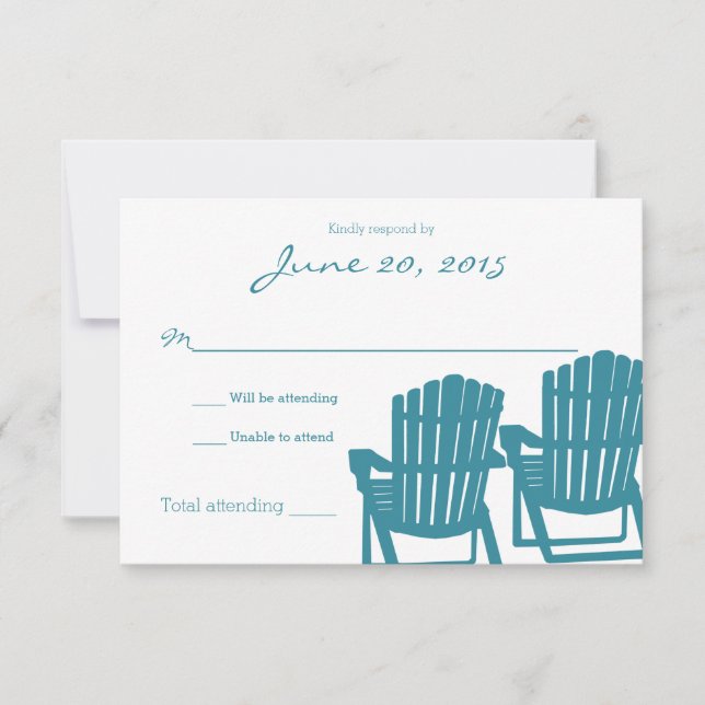Adirondack Stairs Beach Wedding Response Card RSVP Karte (Vorderseite)