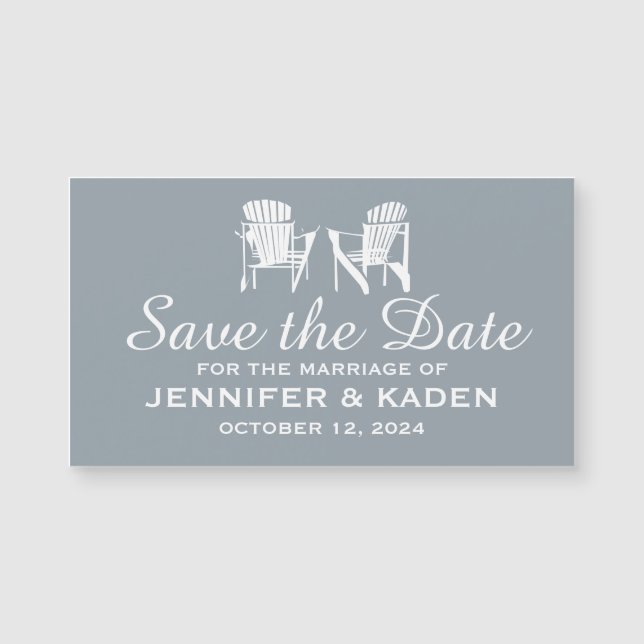 Adirondack Stairs SILVER GRAY | Save The Date Magnetkarte (Vorderseite)