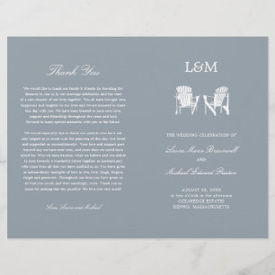 Adirondack Stairs Silver Gray Wedding Program
