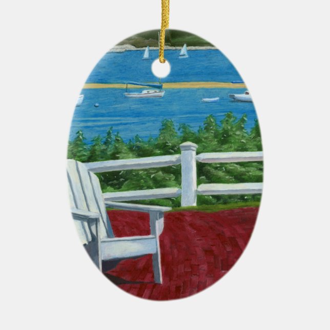 Adirondack-Stuhl-Malerei Keramik Ornament (Vorne)