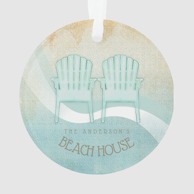 Adirondack-Stühle Aqua Blue ID623 Ornament (Rückseite)
