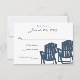 Adirondack Stühle Blue Beach Hochzeitkarte RSVP Karte