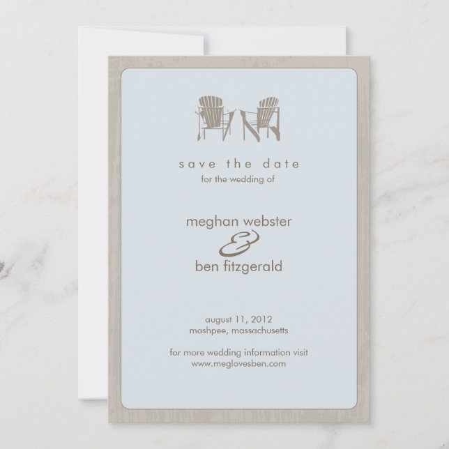 Adirondack-Stühle Hochzeit speichern das Datum Save The Date (Vorderseite)