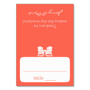 Adirondack Stühle Korallensitzkarte Tischnummer