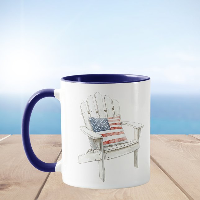 Adirondack, Vorsitzender des American Flag Pillow Tasse (Von Creator hochgeladen)