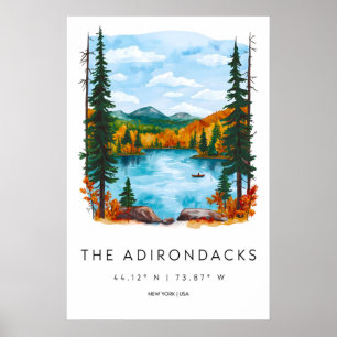 Adirondacks Aquarell Nationalpark Poster