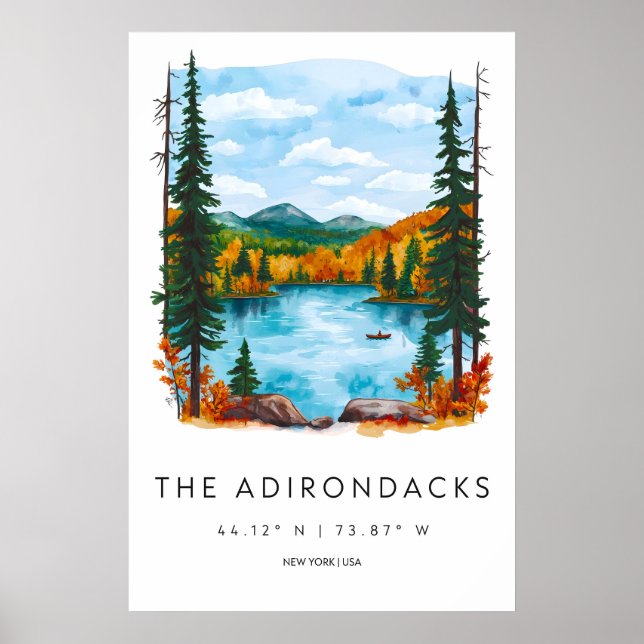 Adirondacks Aquarell Nationalpark Poster (Vorne)