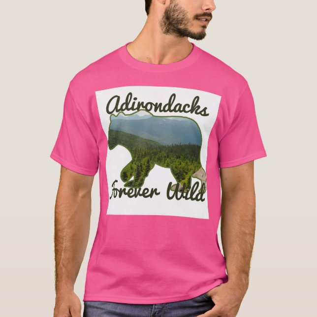 Adirondacks Forever Wild Baseball Sleeve T-Shirt (Vorderseite)
