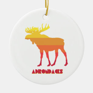 Adirondacks Moose Keramik Ornament