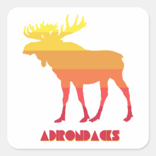 Adirondacks Moose Quadratischer Aufkleber