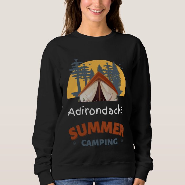 Adirondacks Mountains Summer Camping Hiking Earthy Sweatshirt (Vorderseite)