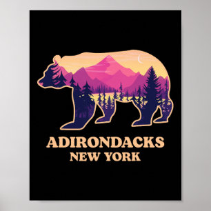Adirondacks New York Ny Vintage Berge Wandern S Poster