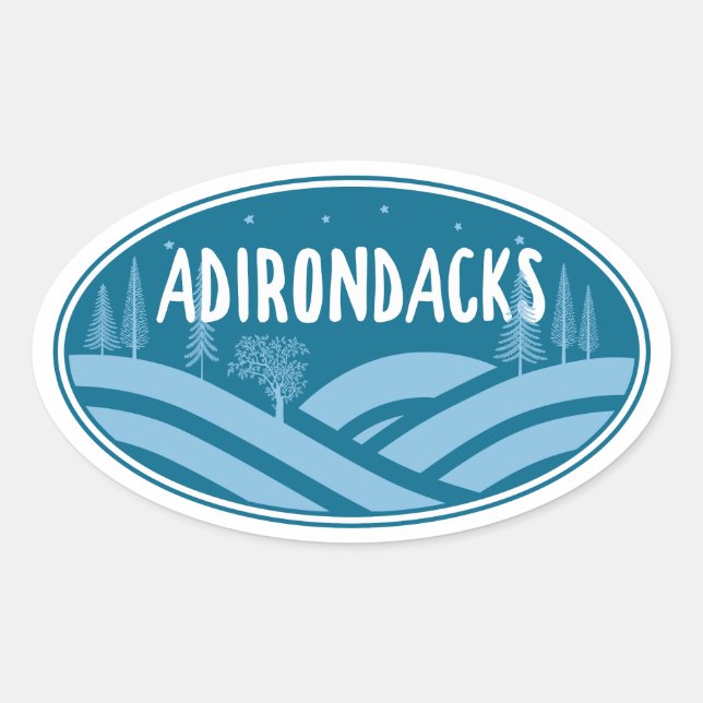Adirondacks New York Outdoor Ovaler Aufkleber (Vorderseite)