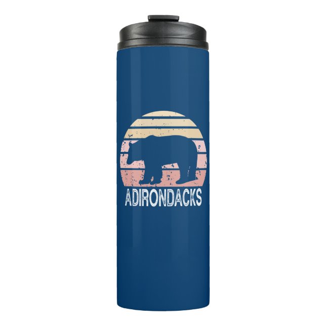 Adirondacks Retro Bär Thermosbecher (Vorderseite)