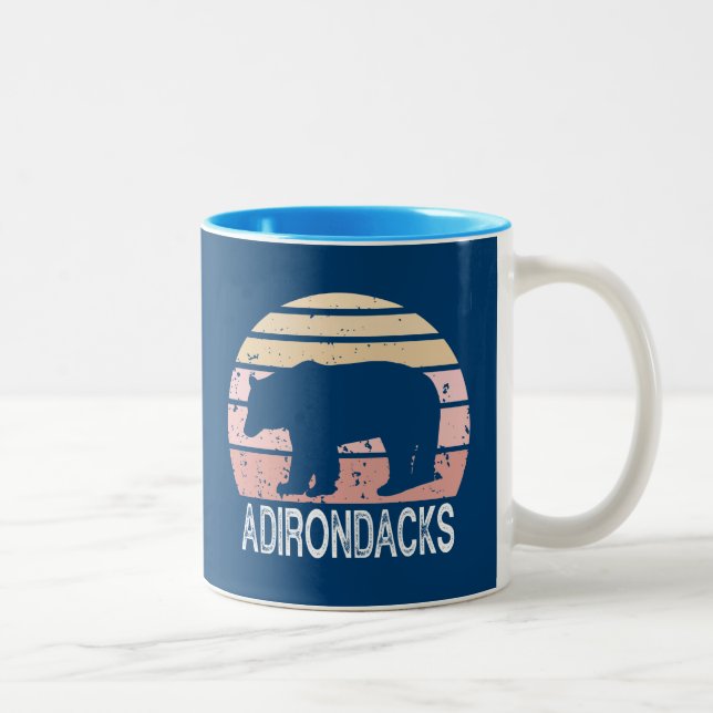 Adirondacks Retro Bär Zweifarbige Tasse (Rechts)