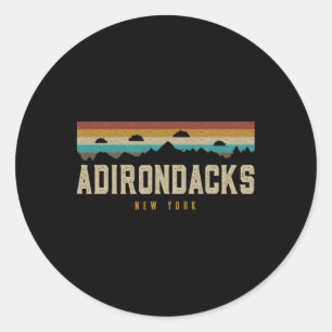 Adirondacks Vintage Berge Wandern Camping New Y Runder Aufkleber