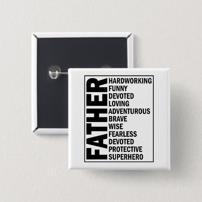 Adjektiv Vatertag Cooler Vater Definition Button (Vorne & Hinten)