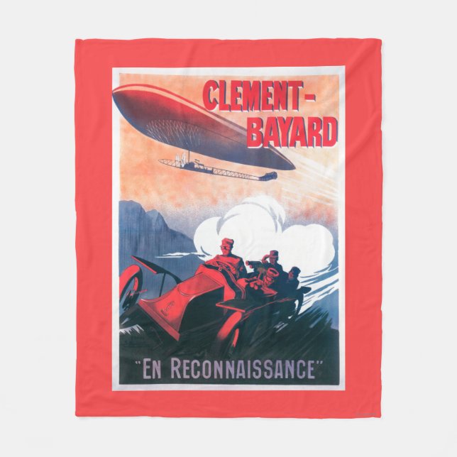 Adjudant Vincenot WWI Luftschiff-förderndes Plakat Fleecedecke (Vorderseite)