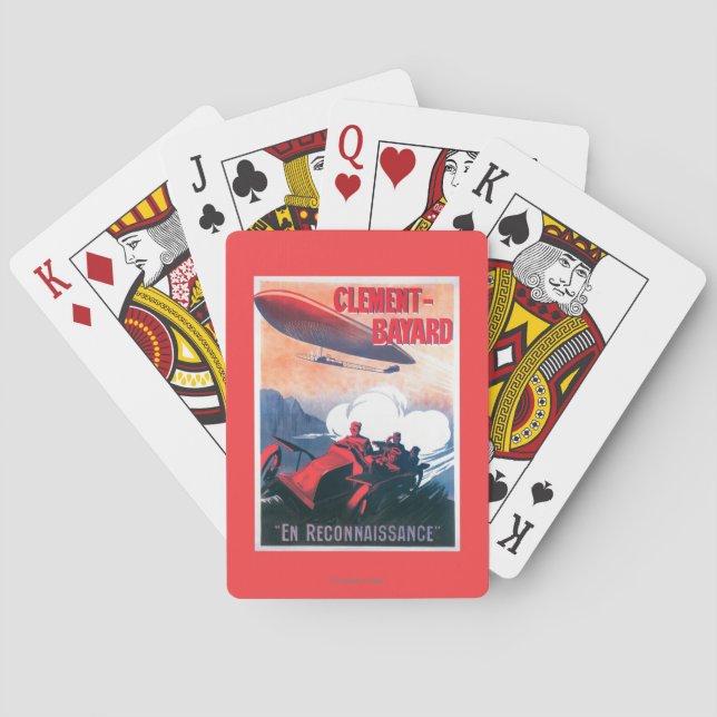 Adjudant Vincenot WWI Luftschiff-förderndes Plakat Spielkarten (Rückseite)