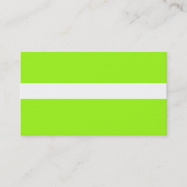 ADJUSTABLE Chartreuse Neon & White Business Card Visitenkarte (Vorderseite)