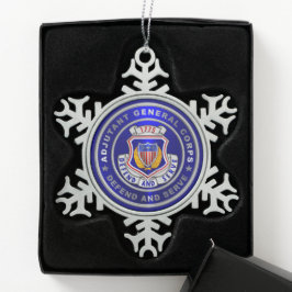 Adjutant General Corps AG Weihnachten Schneeflocken Zinn-Ornament